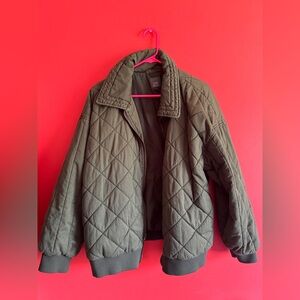 Wild Fable Women's Quilted Bomber Jacket- Green